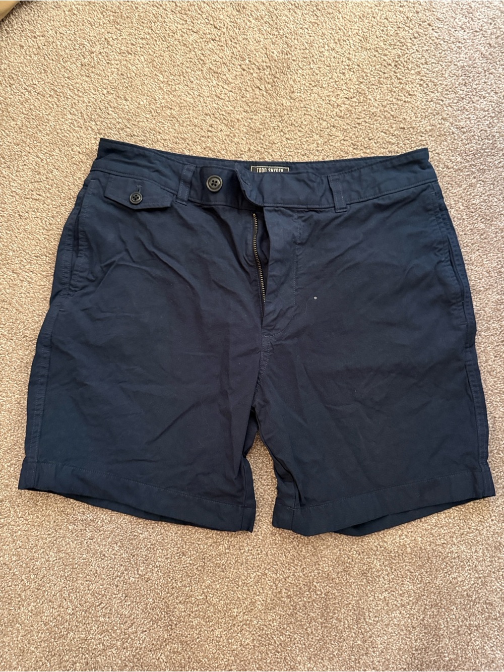 Men's Navy Cotton Shorts - Todd Snyder